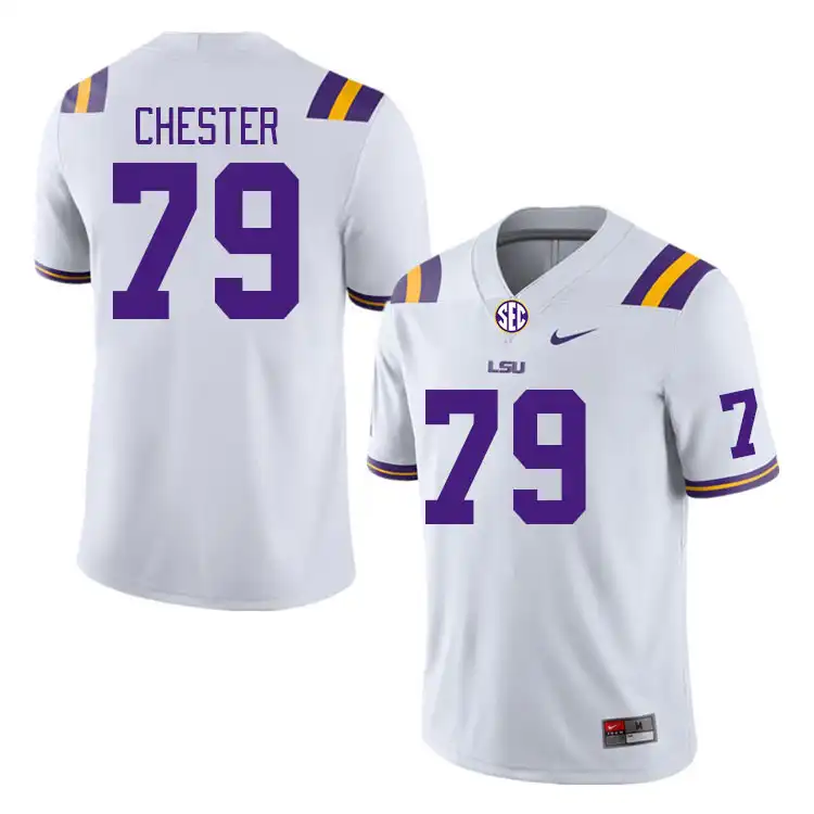 Men's LSU Tigers DJ Chester #79 White NCAA Football Jersey